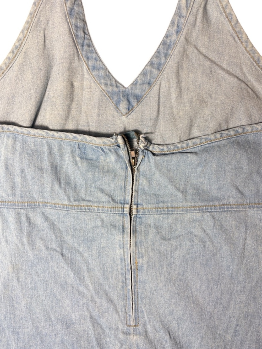 Denim Halter Mini Dress 💙 Y2K Vibes Size M - Picture 4 of 6